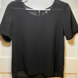 Fun and flirt black sheer short sleeved top